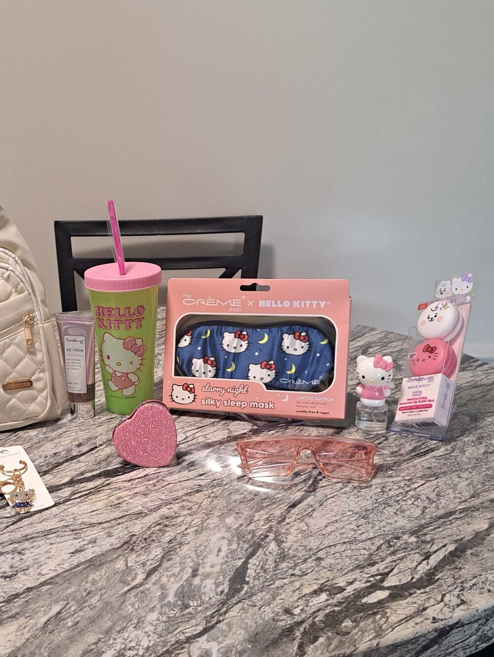Hello Kitty 12 Pc Bundle With Quilted Sling Bag Tumbler The Crème Shop & More - Picture 17 of 17